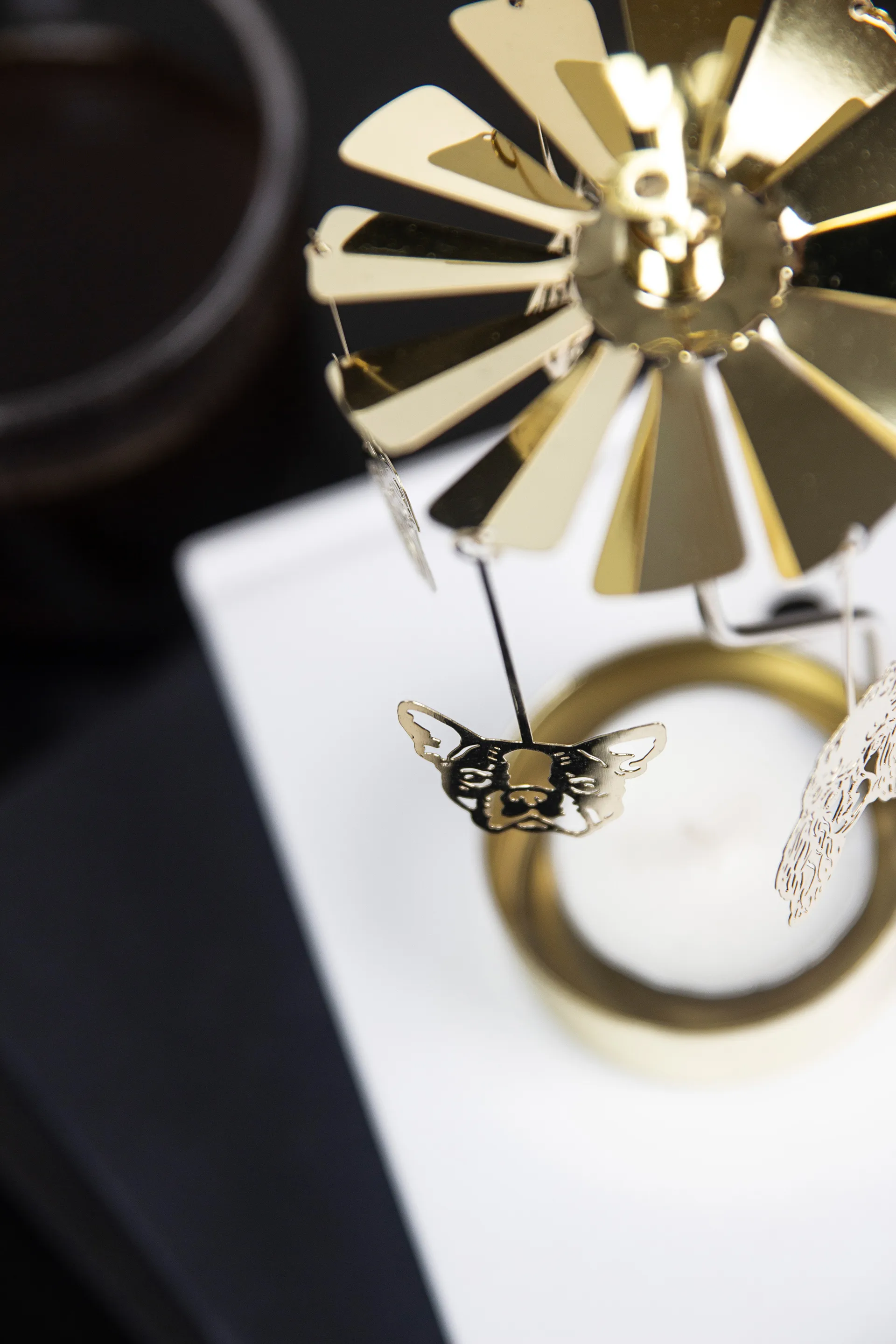 Dog family Angel Chimes, Gold Pluto Design