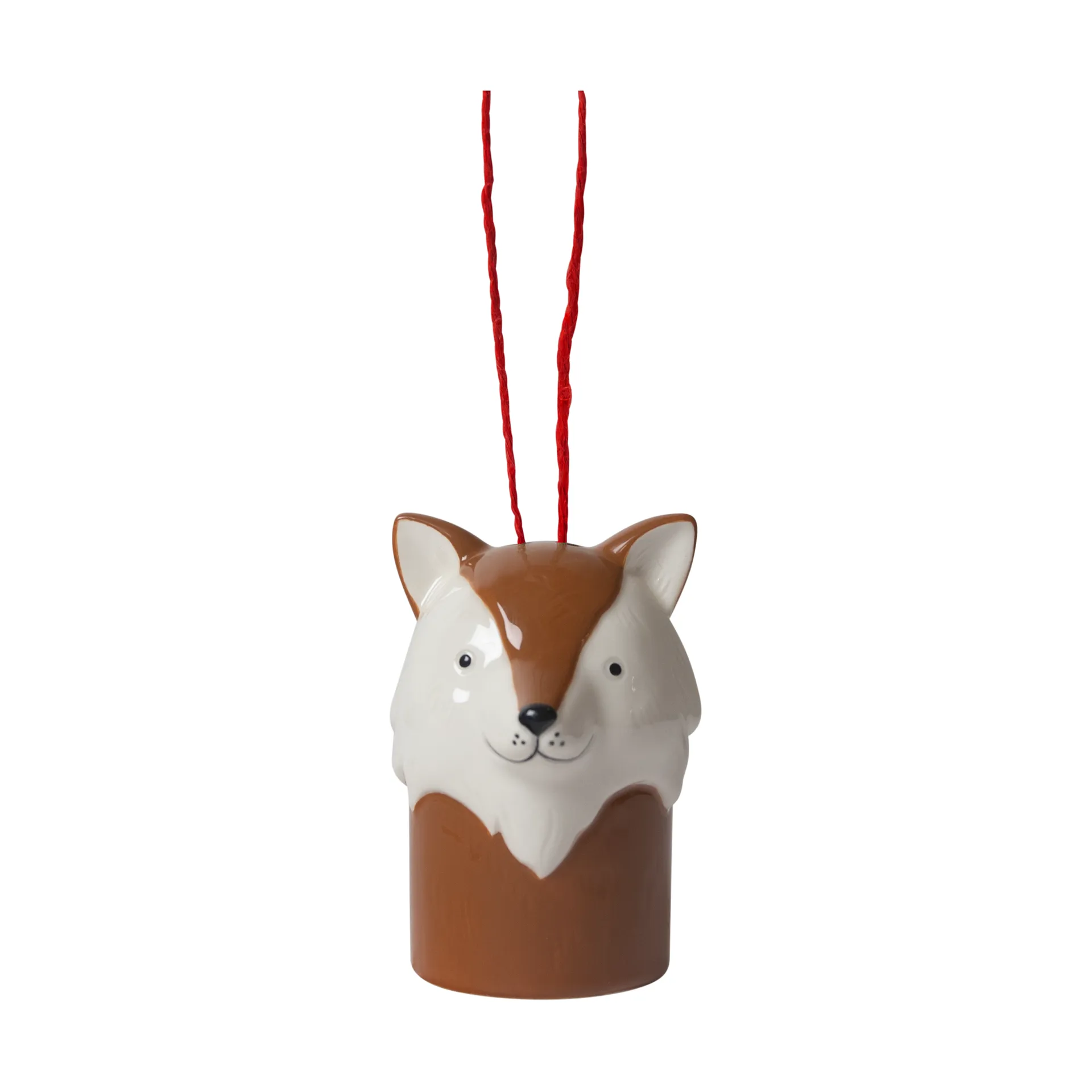 Fox - Christmas tree bauble, White-brown Pluto Design