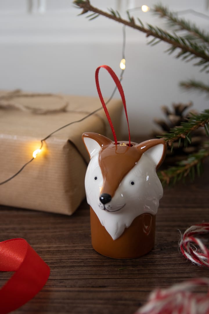 Fox - Christmas tree bauble - White-brown - Pluto Design
