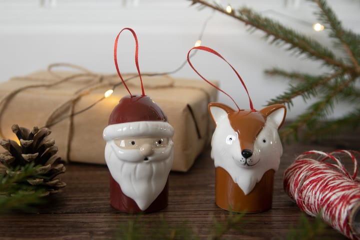 Fox - Christmas tree bauble - White-brown - Pluto Design