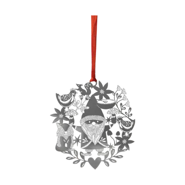 Fox & Santa Christmas ornament - Silver - Pluto Design