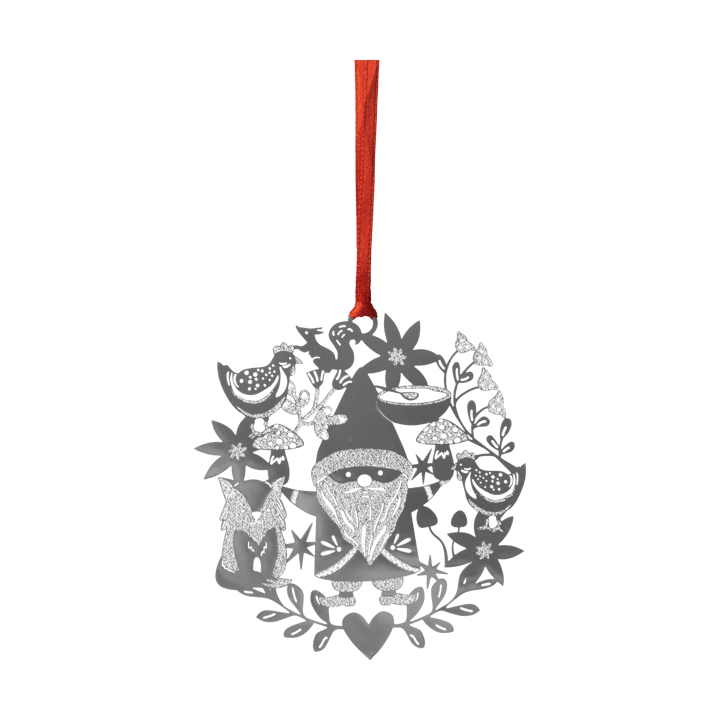 Fox & Santa Christmas ornament - Silver - Pluto Design