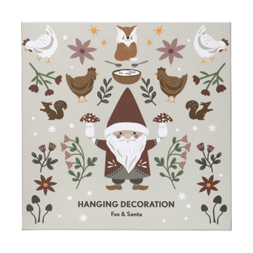Fox & Santa Christmas ornament - Silver - Pluto Design