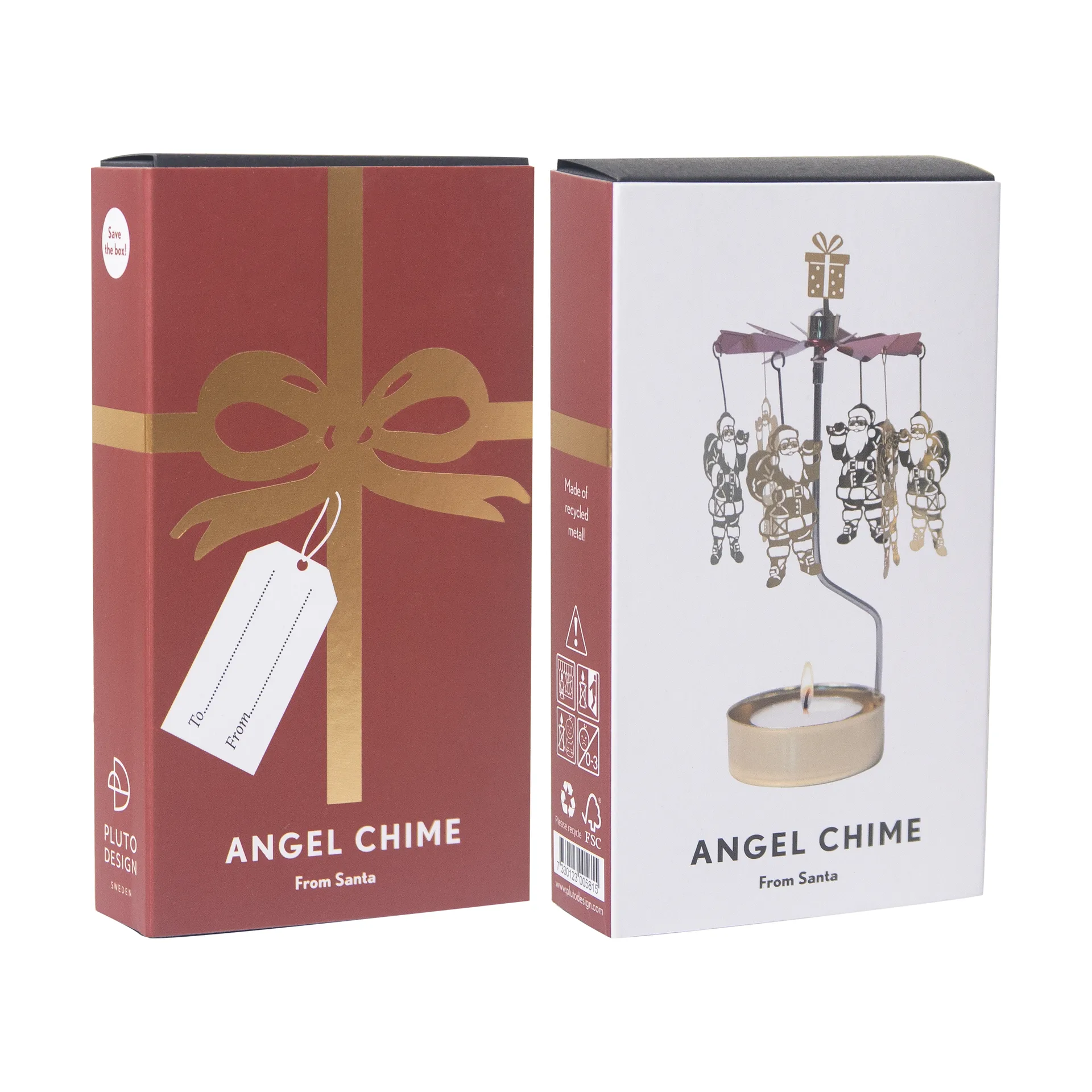 From Santa angel chime, Gold-red spinner Pluto Design