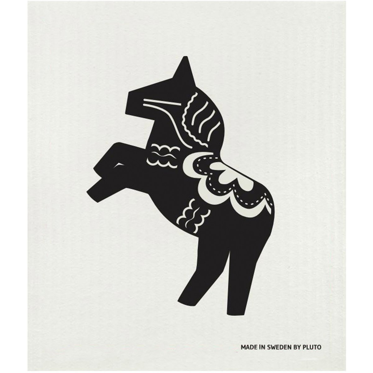 Pluto Design Häst dishcloth 17x20 cm Black-white | Scandinavian Design | Dishcloths & brushes | White