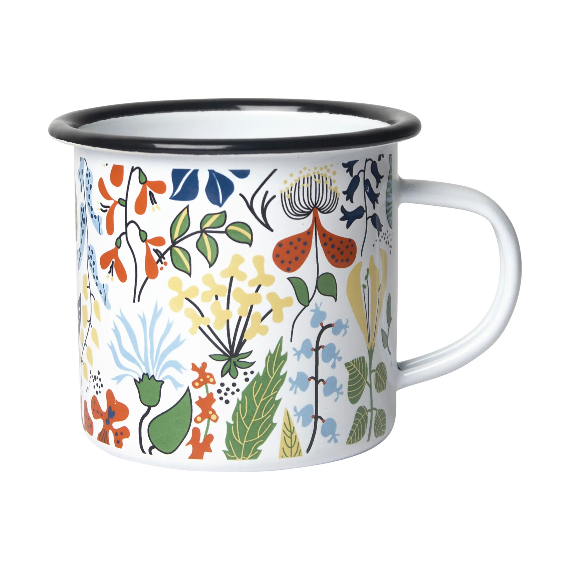 Herbarium enamel mug, White-multi Pluto Design