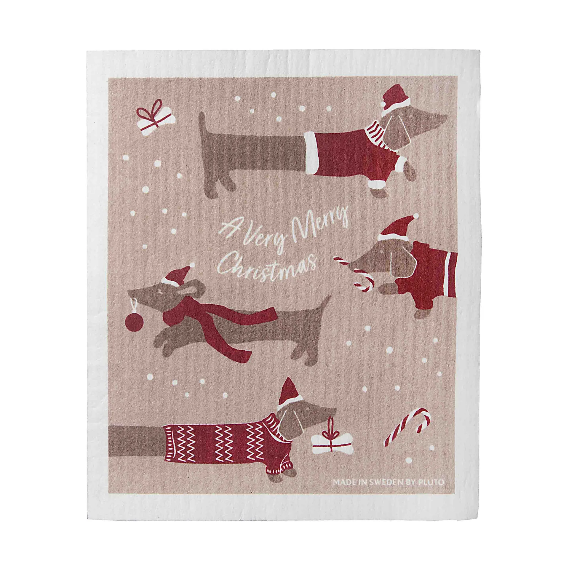 Jolly dogs dishcloth, Red-grey Pluto Design