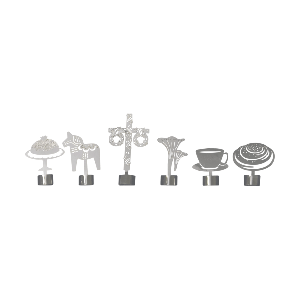 Pluto Design Like a Swede glass markers 6 pieces Silver-metal