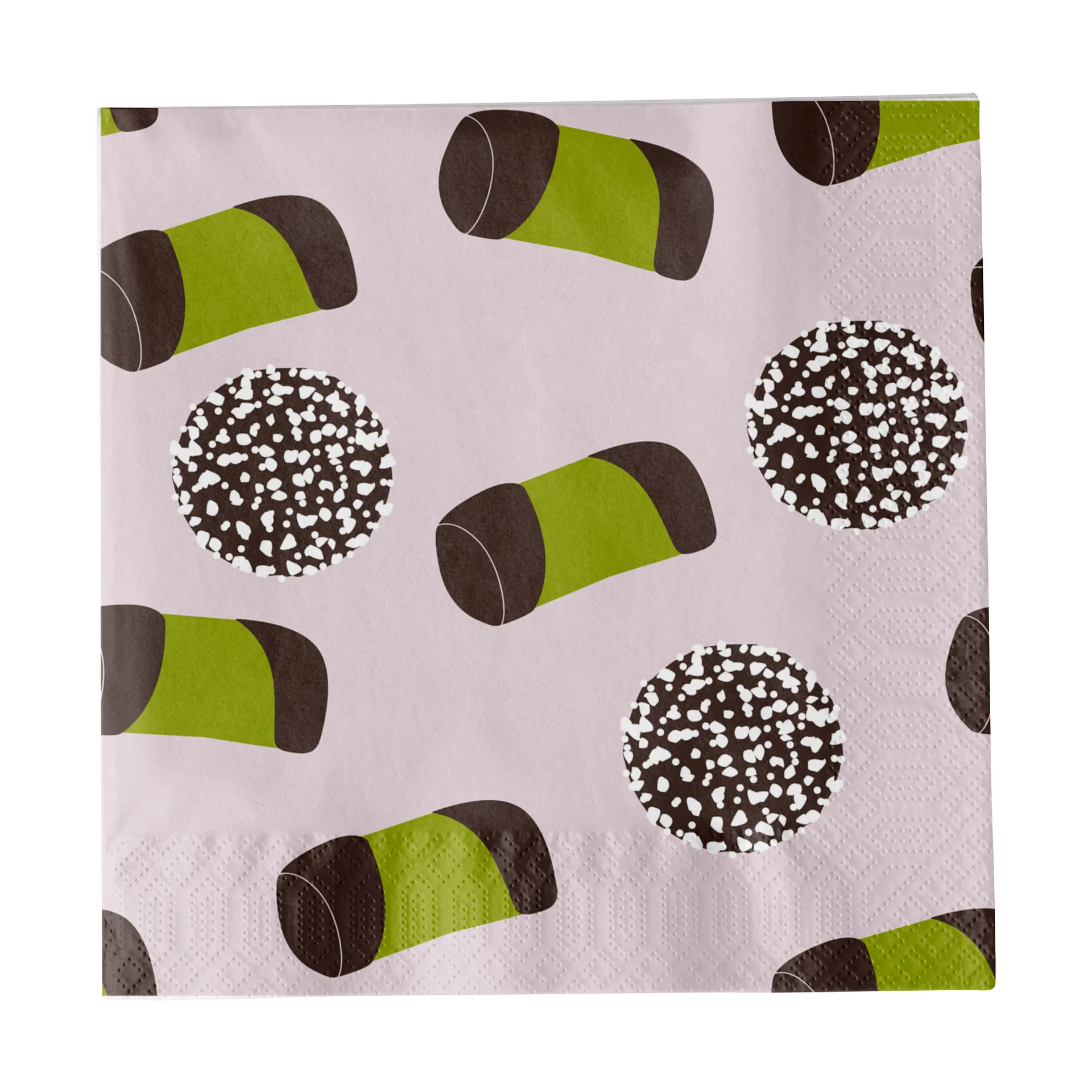 Like a Swede napkin, Pink-green-brown-white Pluto Design