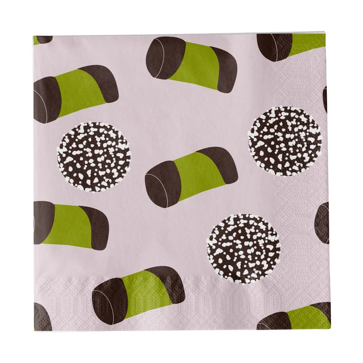 Like a Swede napkin - Pink-green-brown-white - Pluto Design