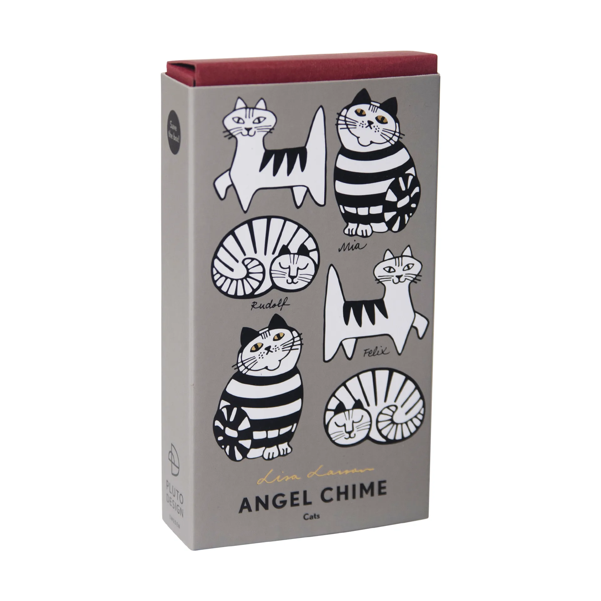 Lisa Larson cats angel chime, Gold Pluto Design