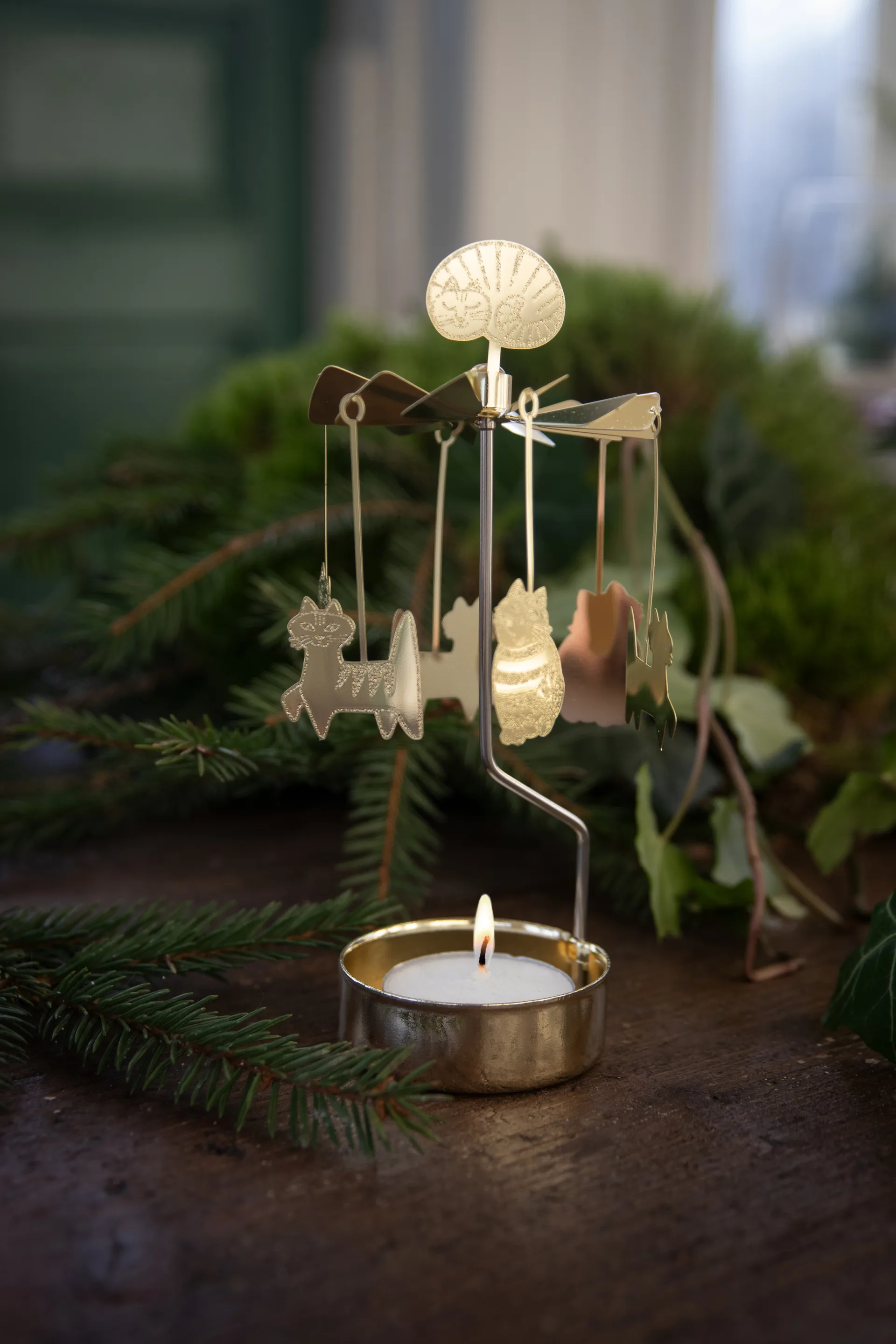 Lisa Larson cats angel chime, Gold Pluto Design