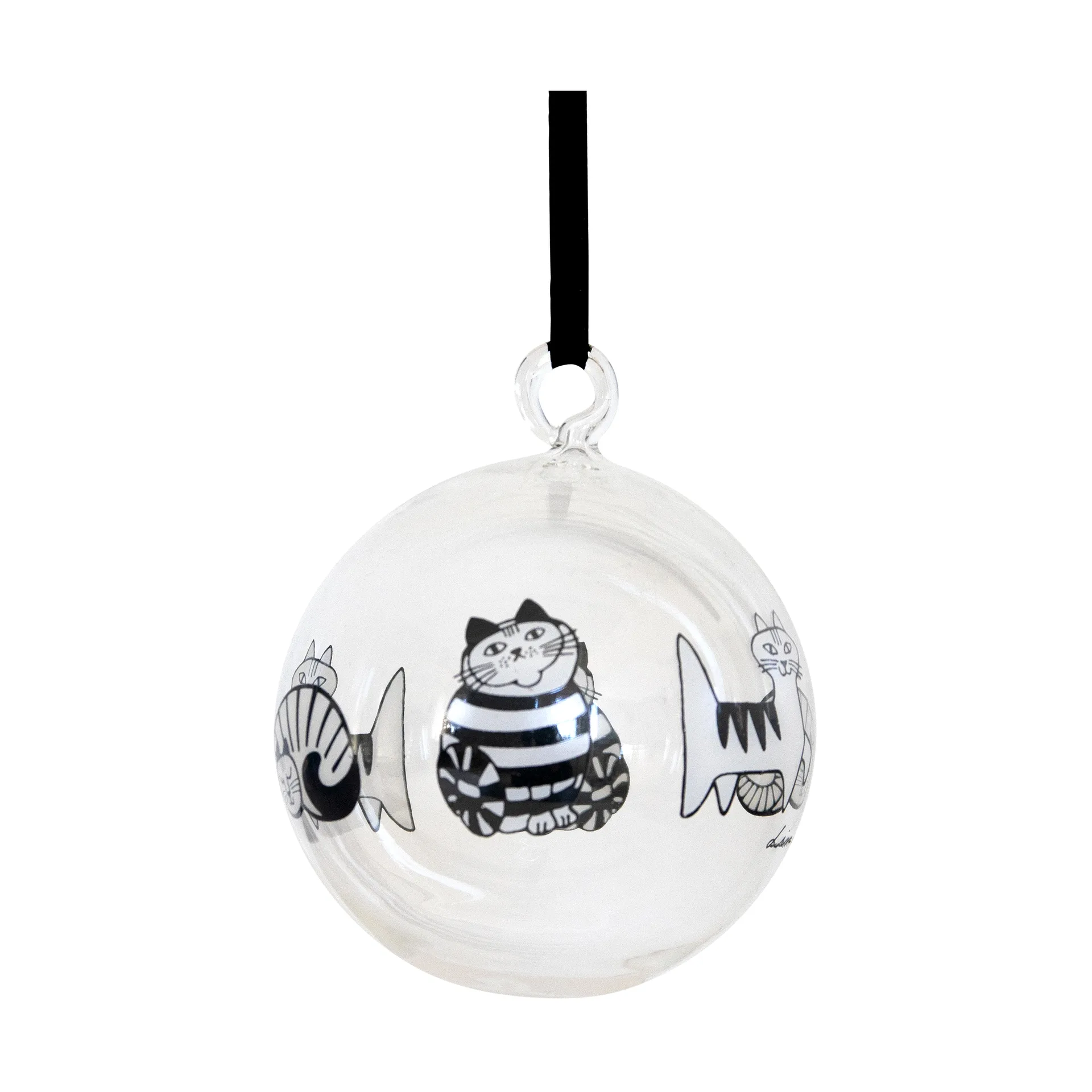 Lisa Larson cats Christmas ornament, White-black Pluto Design