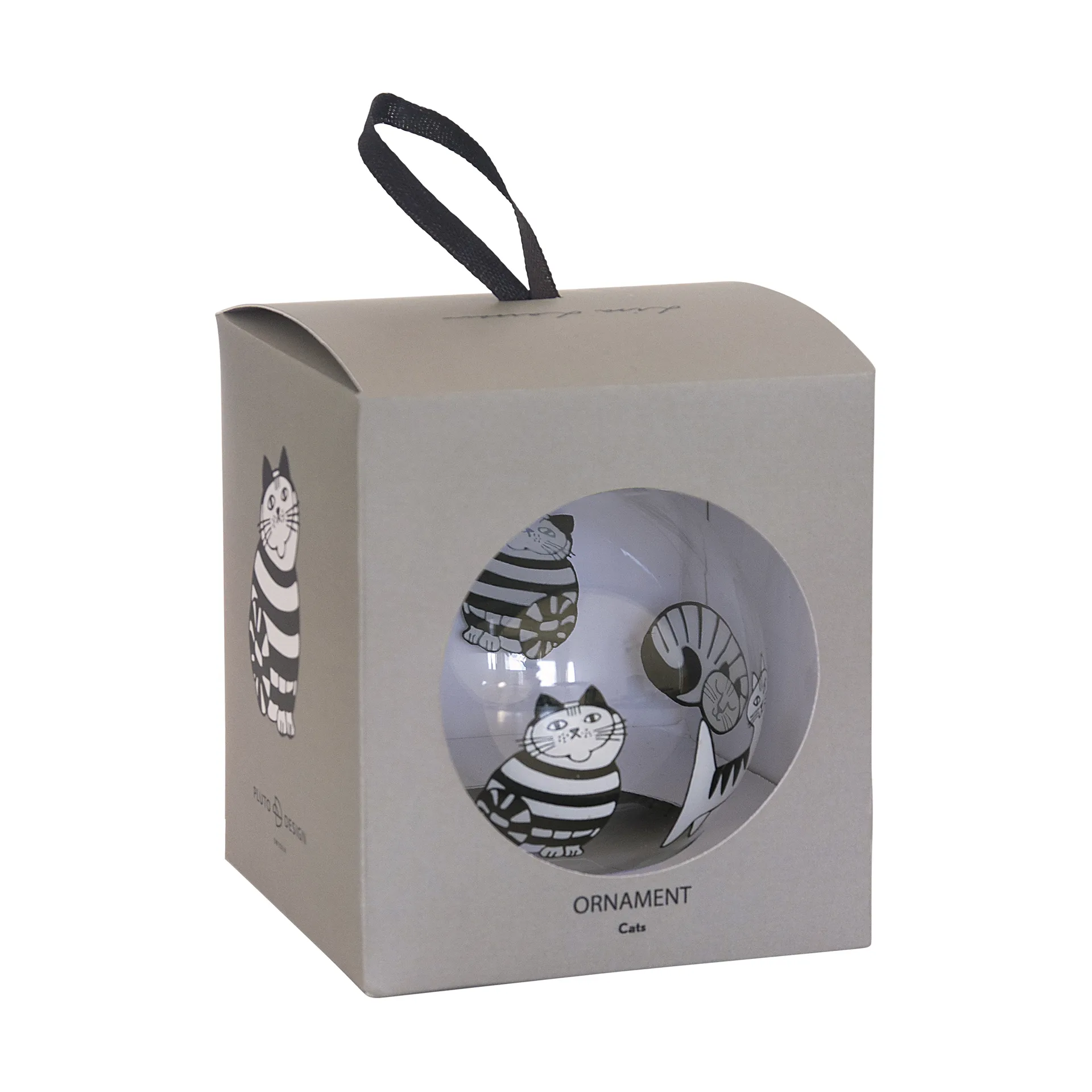 Lisa Larson cats Christmas ornament, White-black Pluto Design