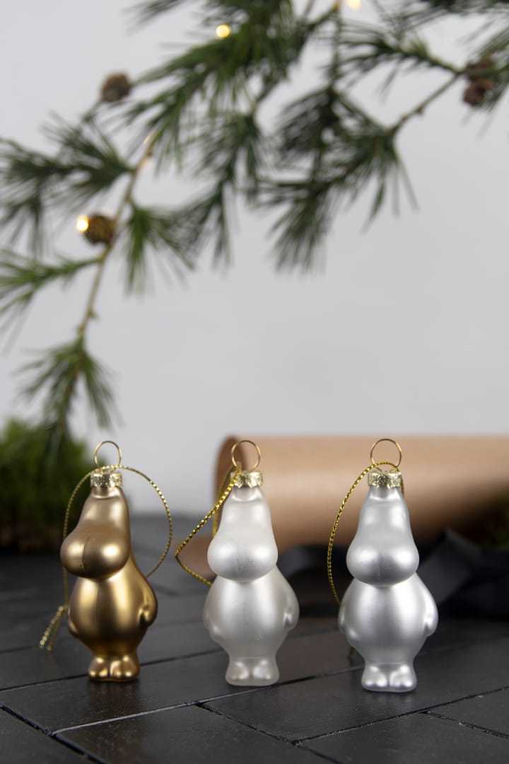 Moomin bauble 3-pack - Silver-gold-white - Pluto Design