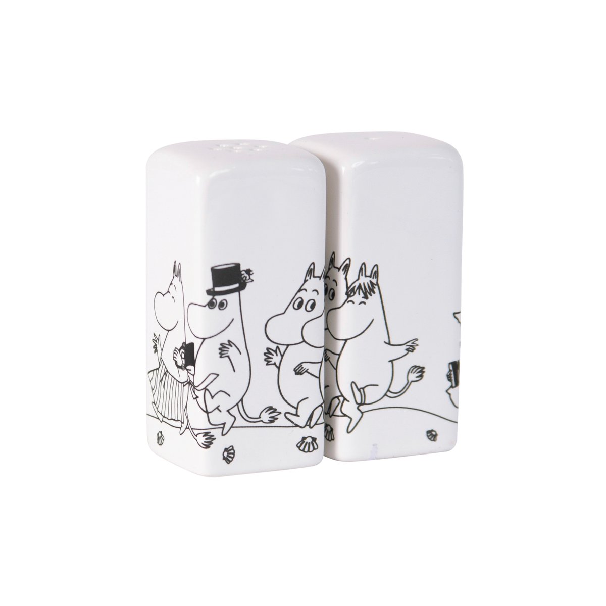 Pluto Design Moomin family salt and pepper shakers white