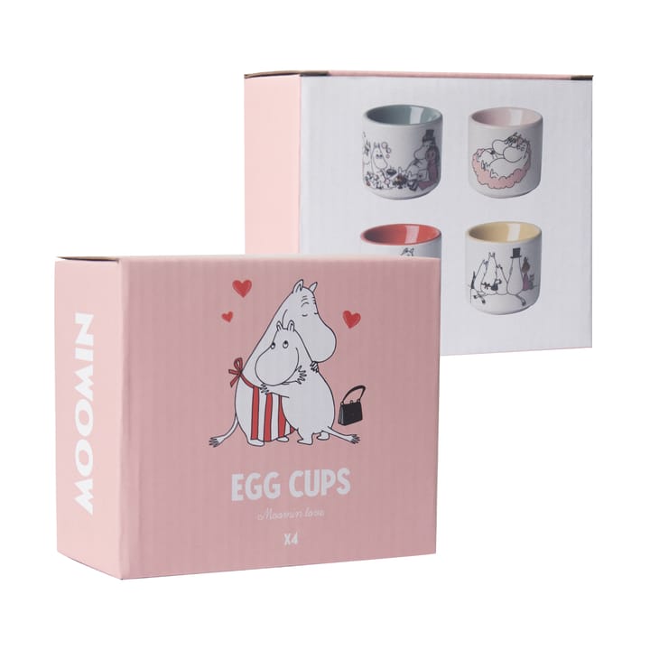 Moomin love egg cup 4 pieces - White-multi - Pluto Design