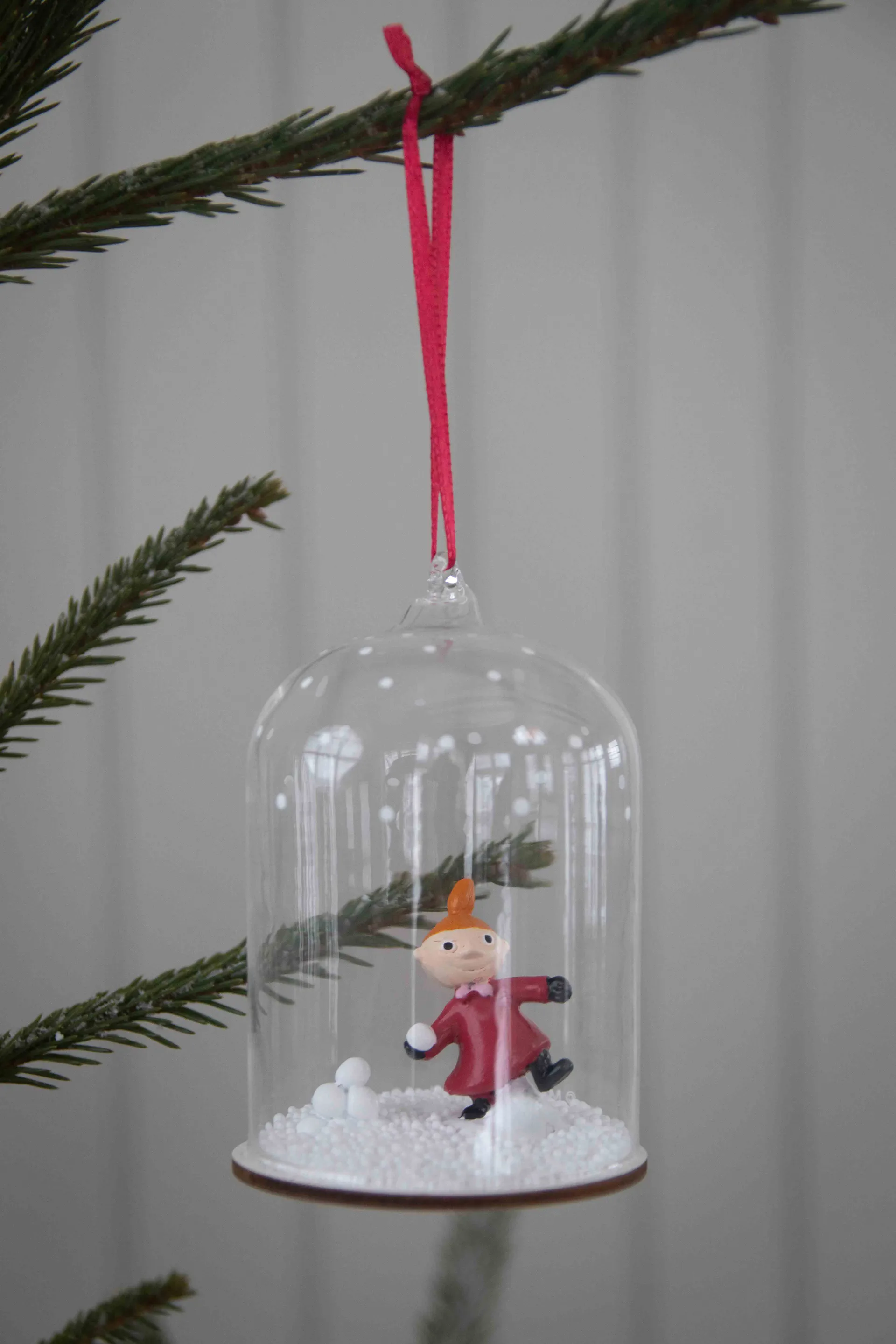 Moomin snow globe Christmas ornament, Little My Pluto Design