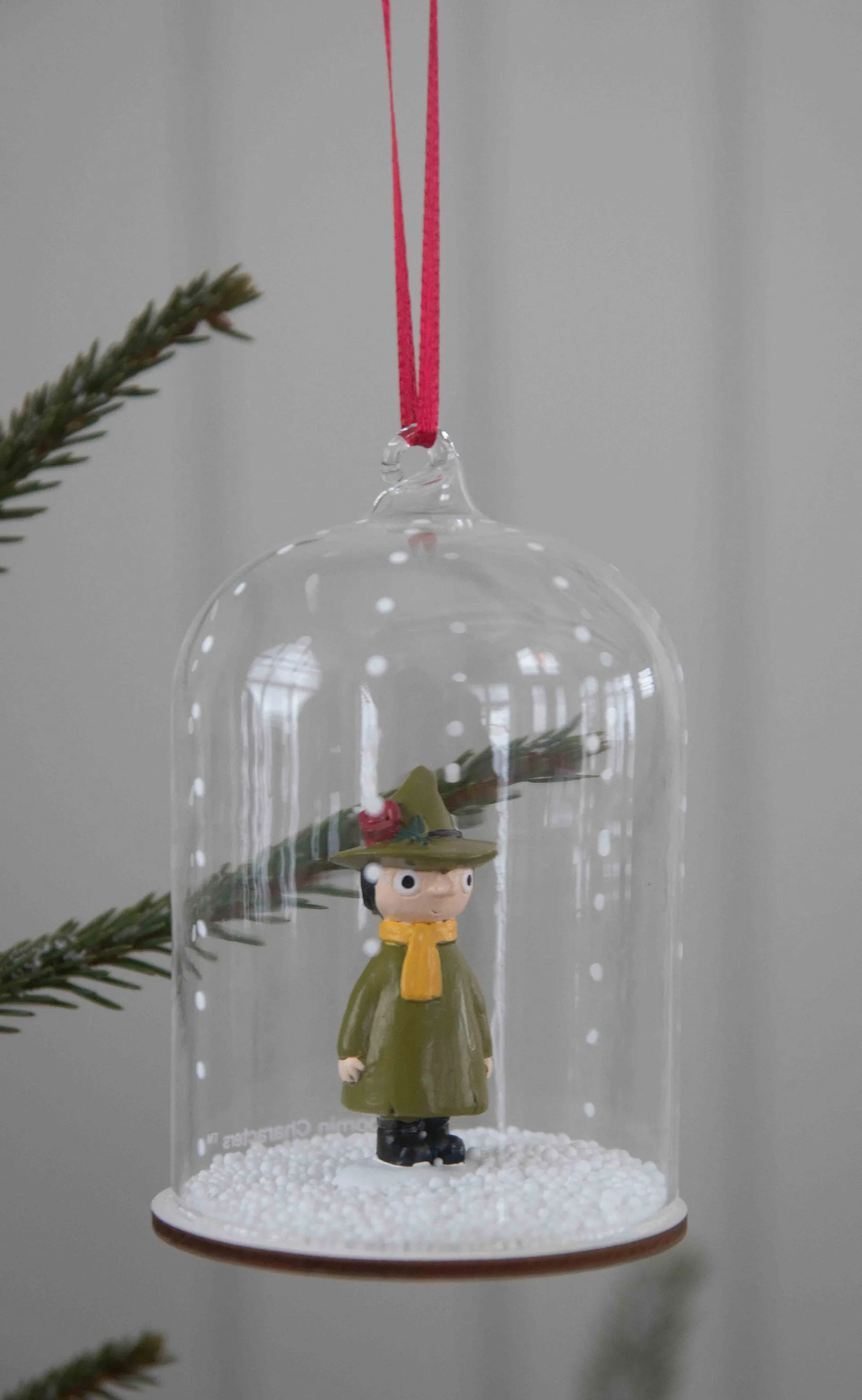 Moomin snow globe Christmas ornament, Snufkin Pluto Design