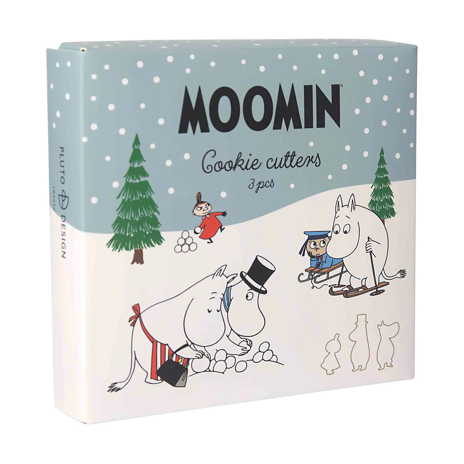 Moomin winter gingerbread cutters, set of 3, Little My Moominpappa, Moomintroll Pluto Design