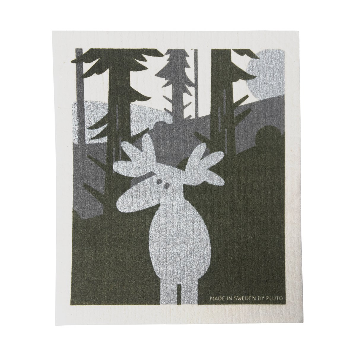 Pluto Design Moose dishcloth 17.2x20 cm Green-silver-white