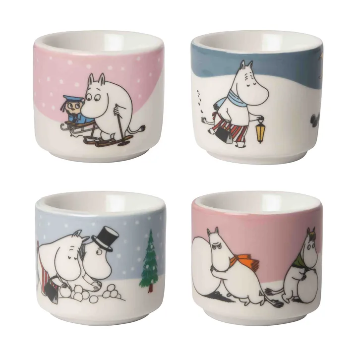 Mumin egg cup 4 pieces - Moomin Winter - Pluto Design