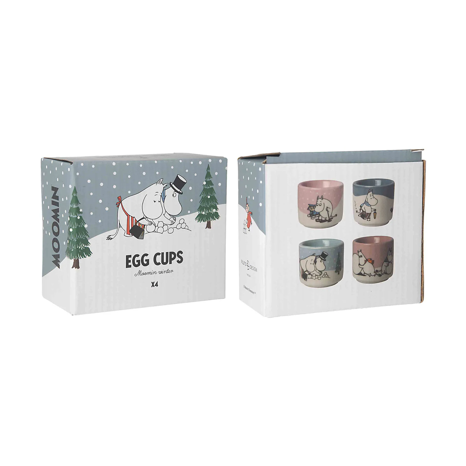 Mumin egg cup 4 pieces, Moomin Winter Pluto Design