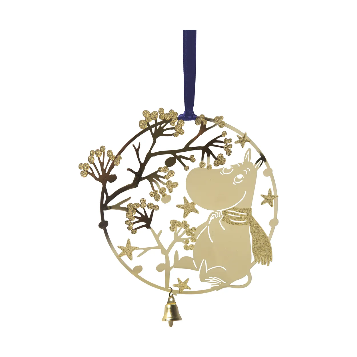 Pluto Design Mumin first snow Christmas ornament Gold