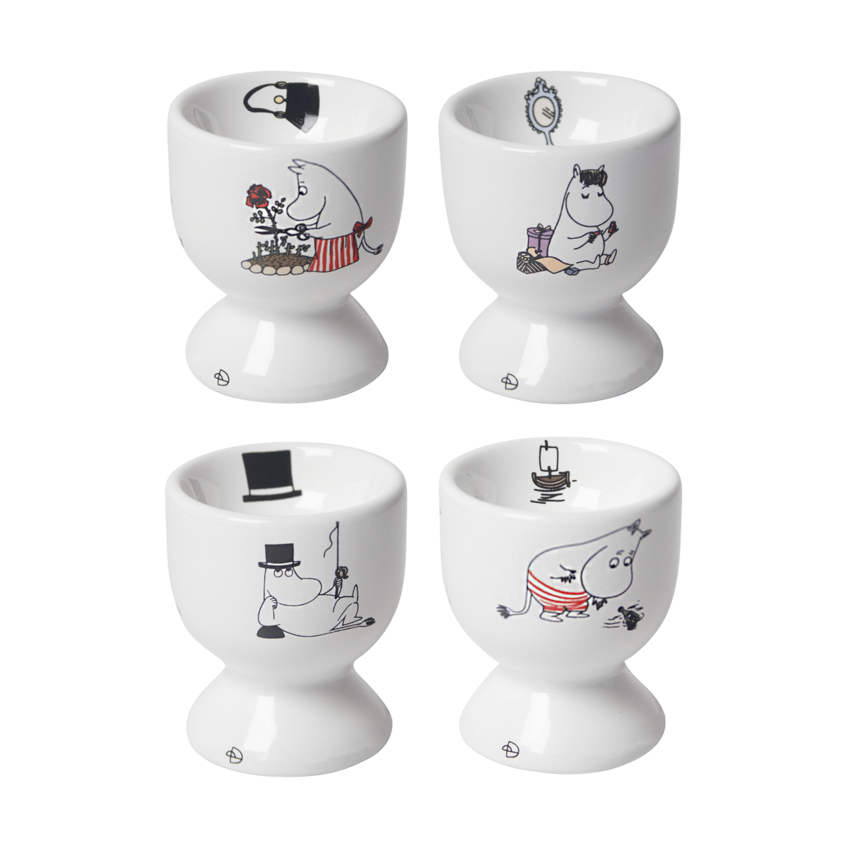 Pluto Design Mumin joy egg cup 4 parts White-multi