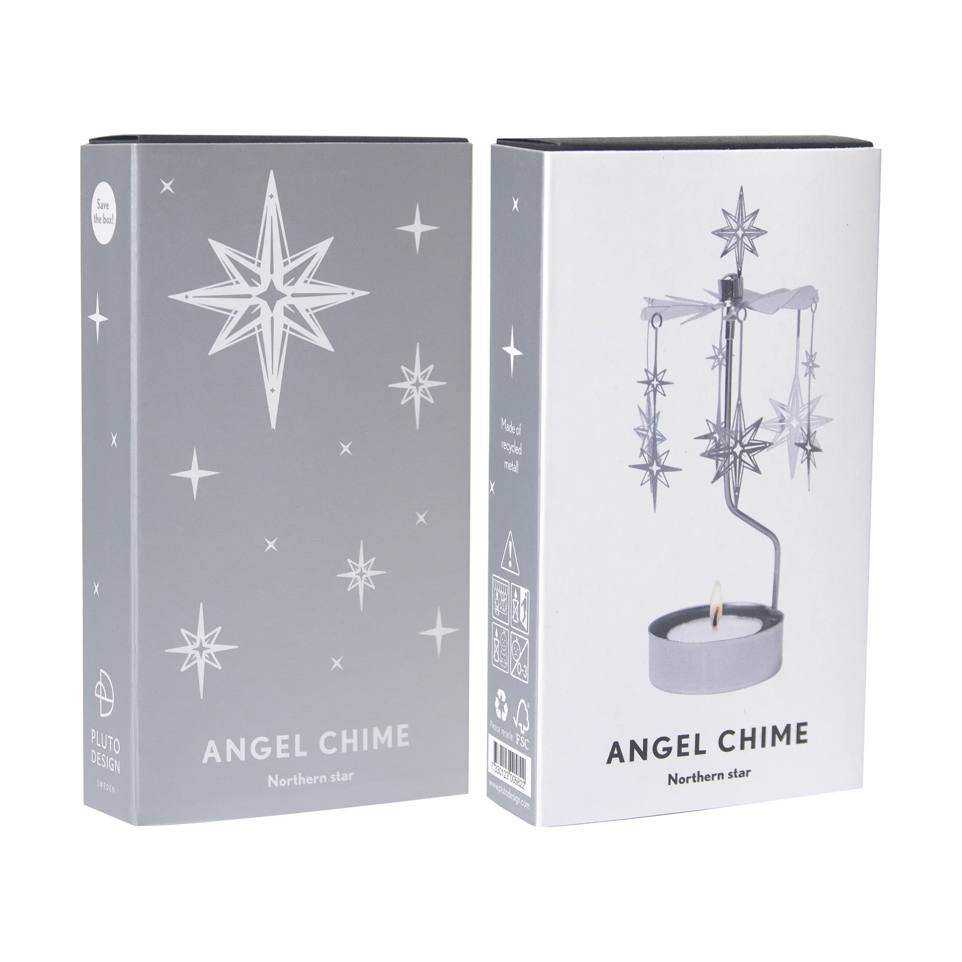 Northern star angel chime, Silver Pluto Design