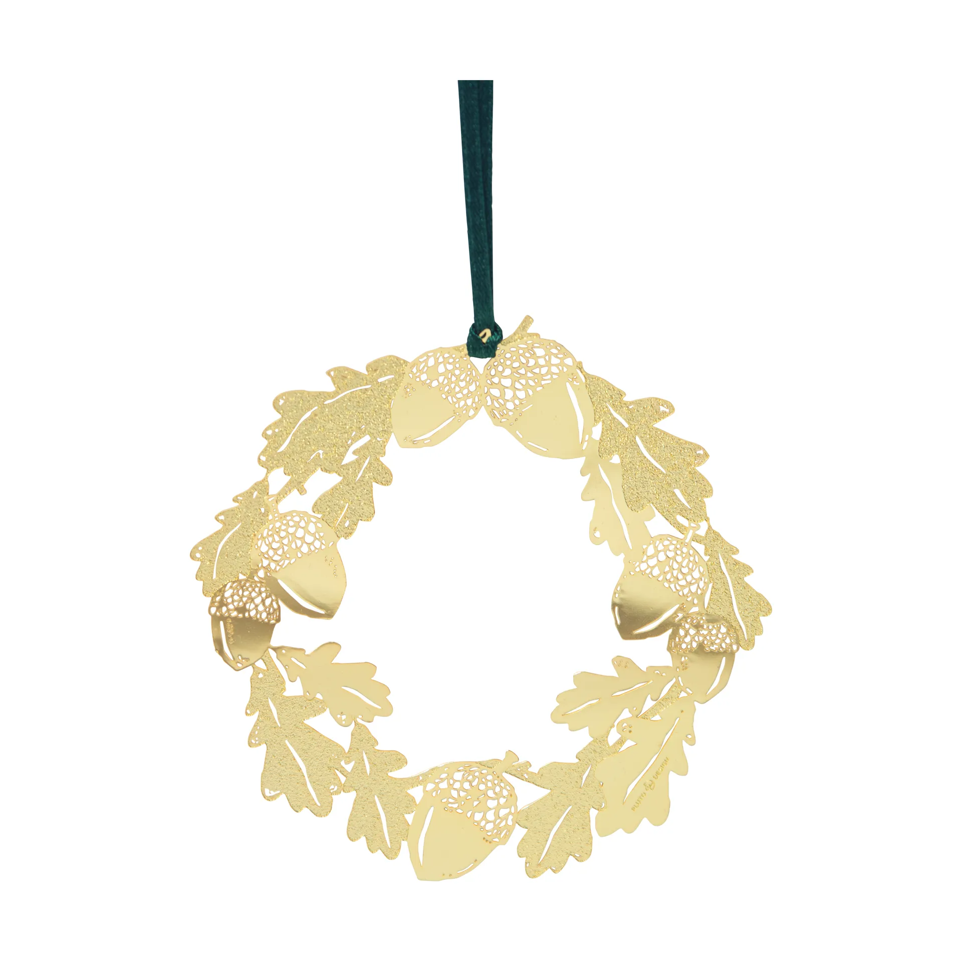 Oak decorative pendant Ø10 cm, Gold Pluto Design
