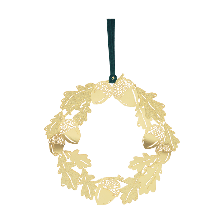 Oak decorative pendant Ø10 cm - Gold - Pluto Design