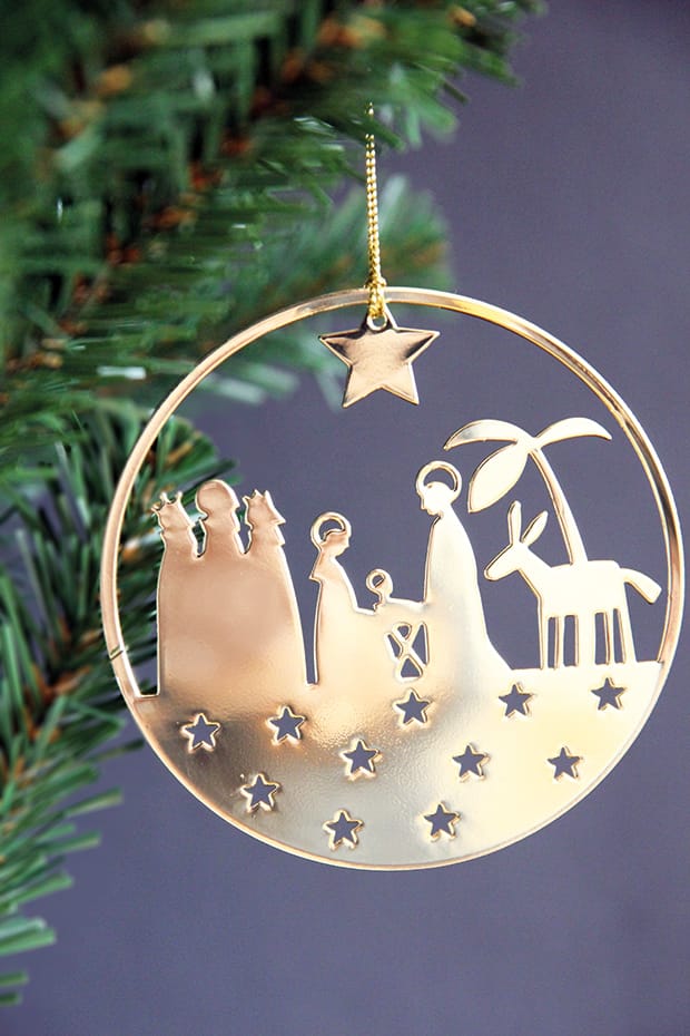 Pluto Christmas decoration in metal - crib, silver-coloured - Pluto Design