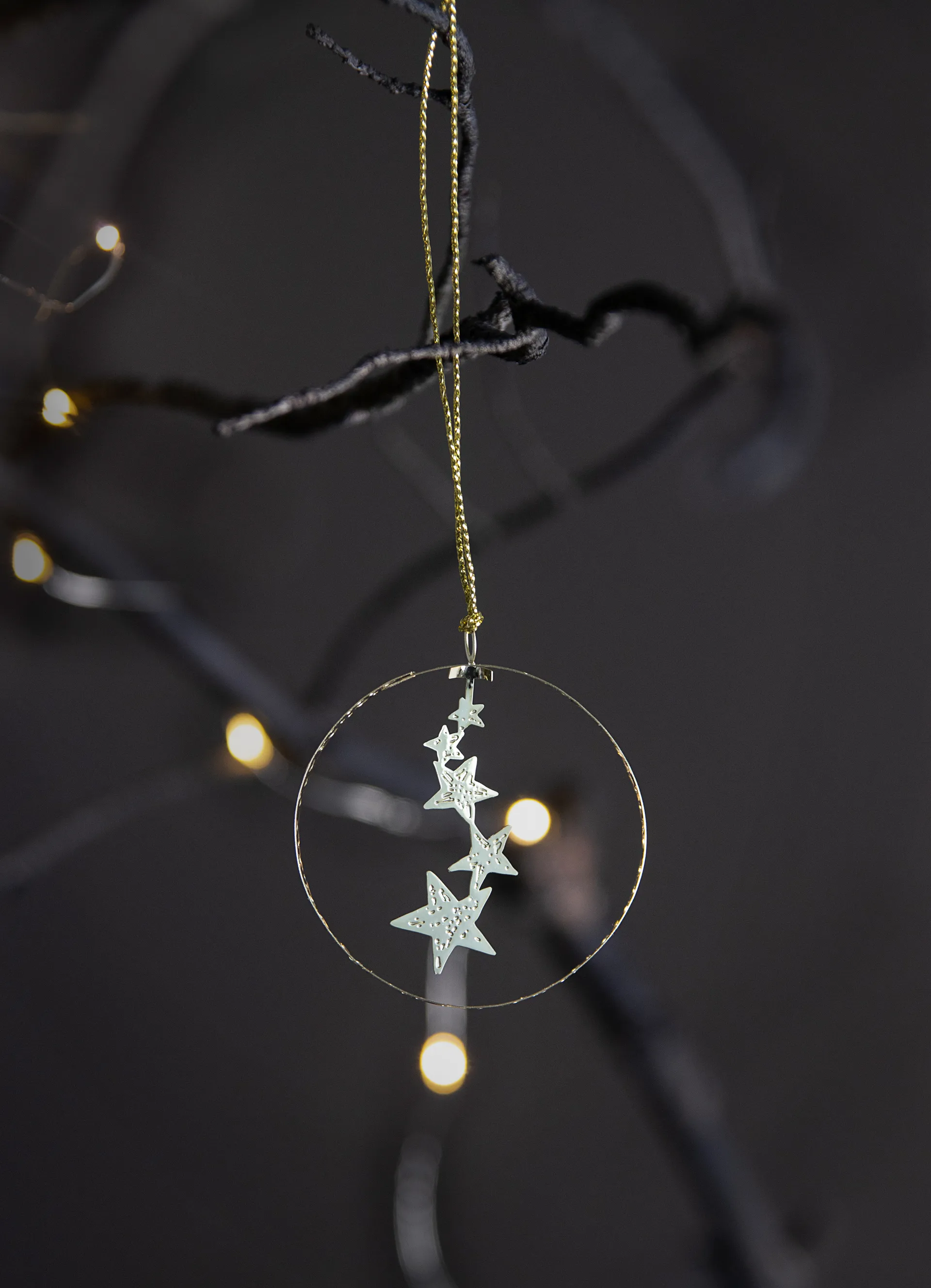 Pluto Christmas decoration in metal, Hanging night sky Gold coloured Pluto Design