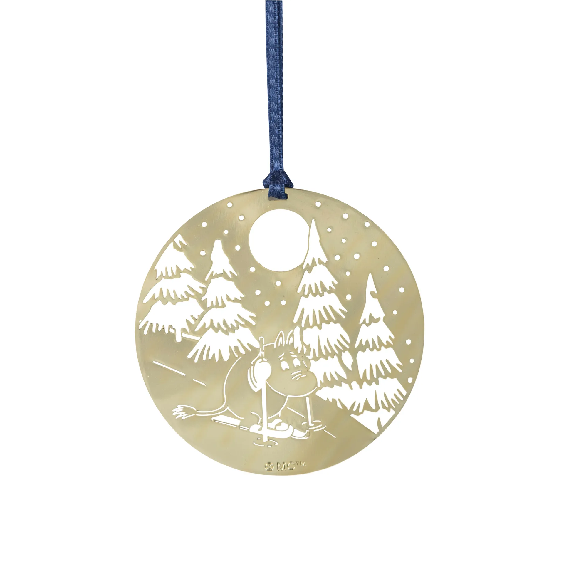 Pluto Christmas decoration in metal, Moomin winter, gold-coloured Pluto Design