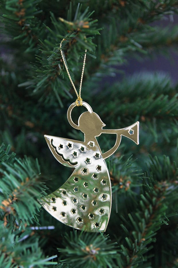 Pluto Christmas decoration in metal - trumpet angel, gold-coloured - Pluto Design