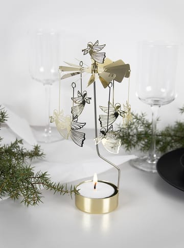 Rotary candle holder Änglaspel XL gold - Angels - Pluto Design