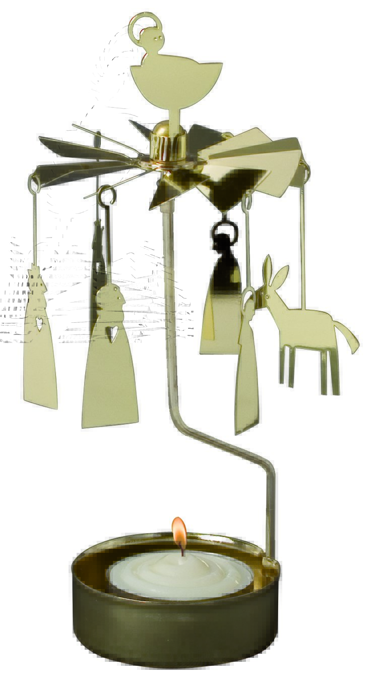 Pluto Design Rotary candleholder Christmas manger, gold