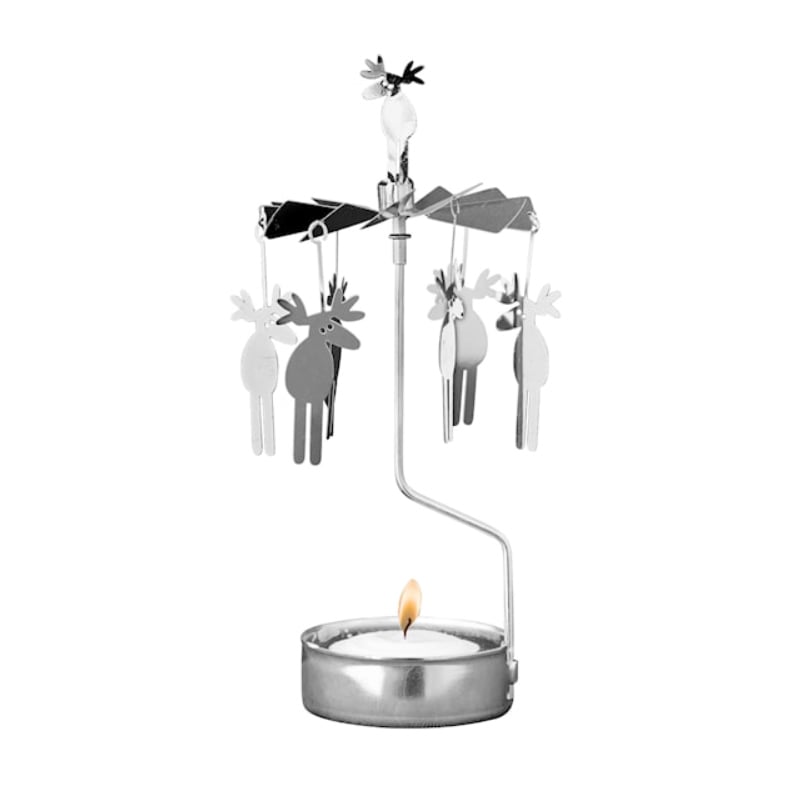 Pluto Design Rotary candleholder Christmas moose | Scandinavian Design | Christmas decorations | Silver-coloured
