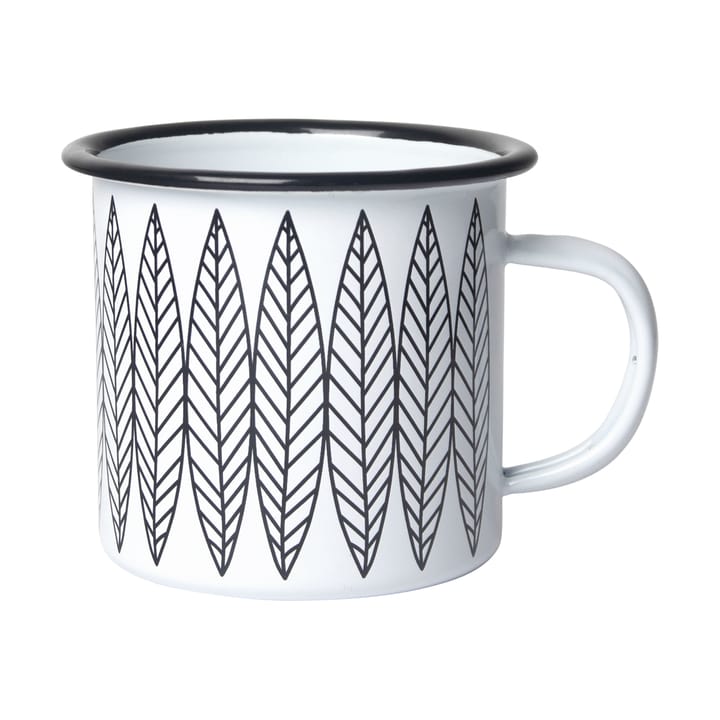 Salix enamel mug - White-black - Pluto Design