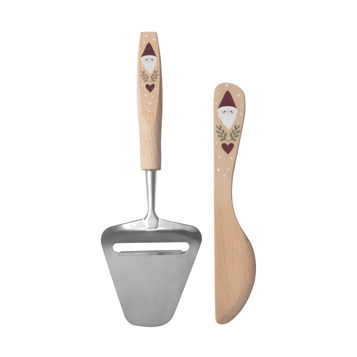 Santa butter knife and cheese slicer 2 pieces - Beige - Pluto Design