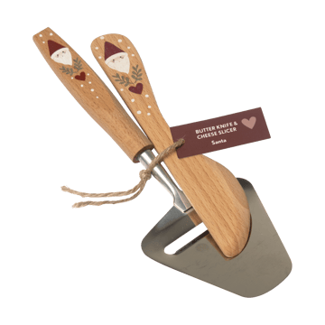 Santa butter knife and cheese slicer 2 pieces - Beige - Pluto Design