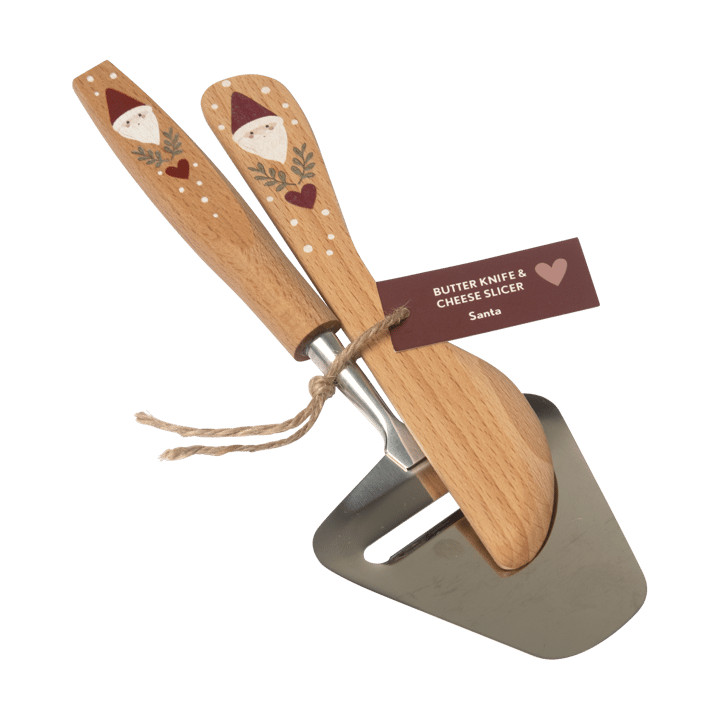 Santa butter knife and cheese slicer 2 pieces, Beige Pluto Design