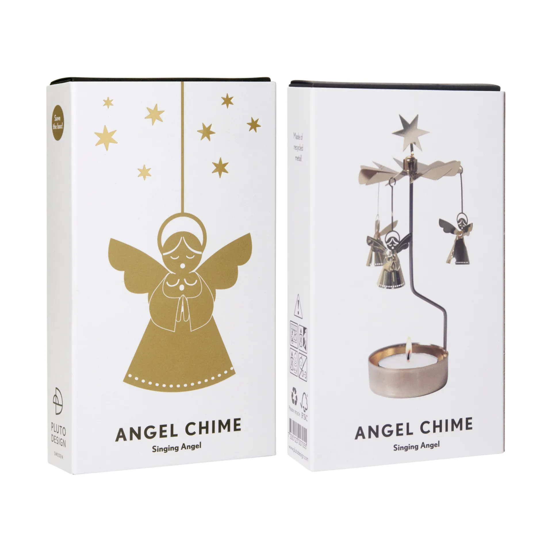 Singing angel 3D angel chime, Gold Pluto Design