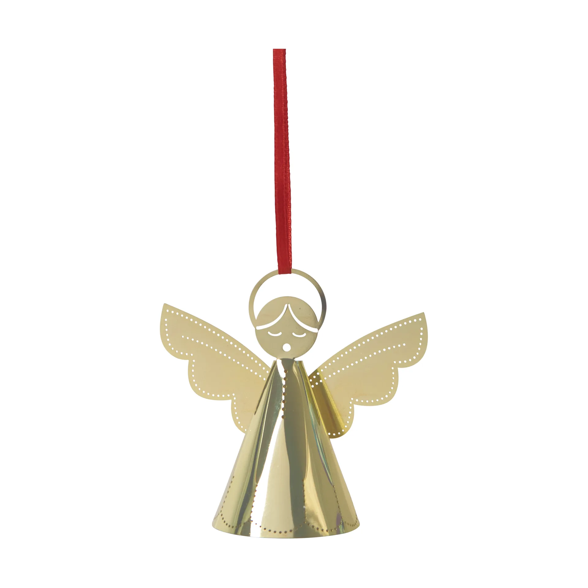 Singing angel Christmas tree bauble, Gold Pluto Design