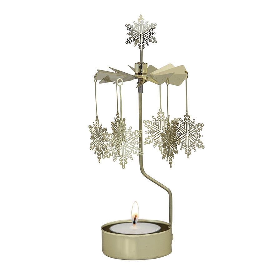Pluto Design Snöstar Rotary candle holder Gold | Scandinavian Design | Christmas decorations | Gold-coloured