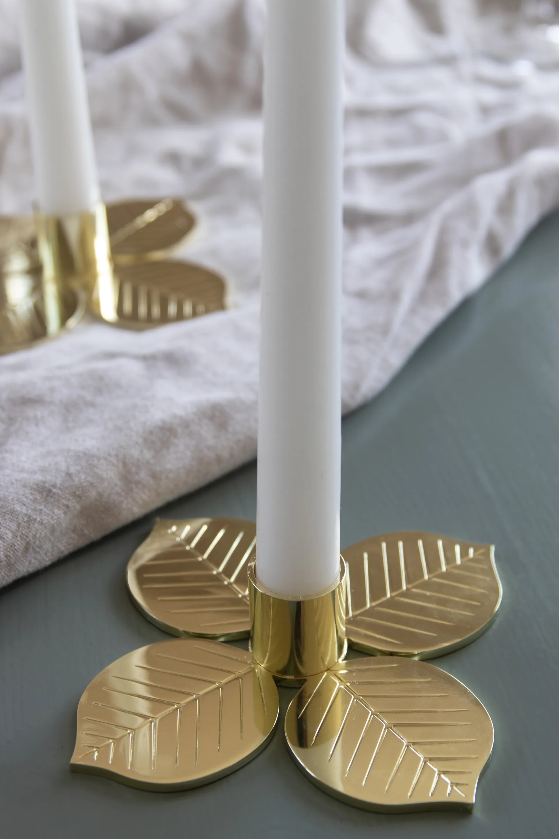 Stig L Berså candle holder, Gold Pluto Design