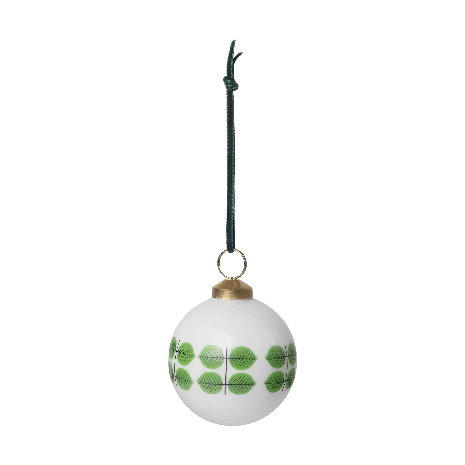 Stig L Berså Christmas bauble Ø8 cm, White-green Pluto Design