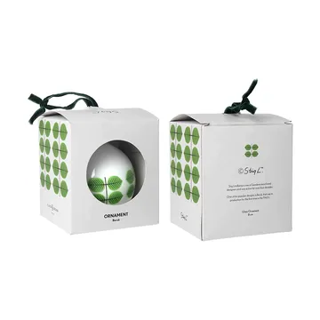 Stig L Berså Christmas bauble Ø8 cm - White-green - Pluto Design