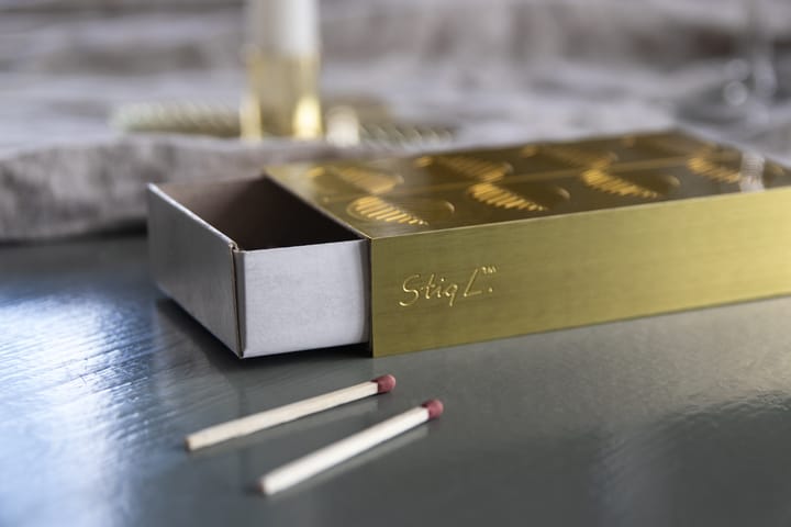 Stig L Berså matchbox 6,8x12 cm - Gold - Pluto Design